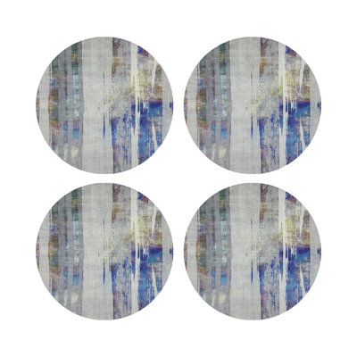 Birch Holiday Vegan Leather Round Coasters