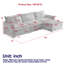 Coussin surdimensionné en velours côtelé à assise profonde pour tissu détendu avec 3 coussins