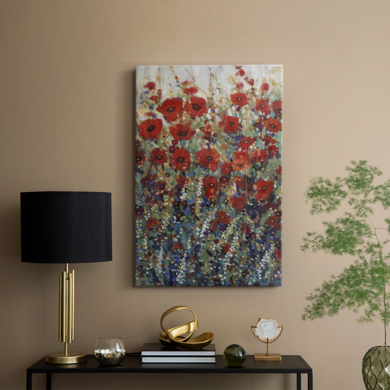 Garden Poppies I -Gallery Wraraped Cavas, H 48 po x l 32 po