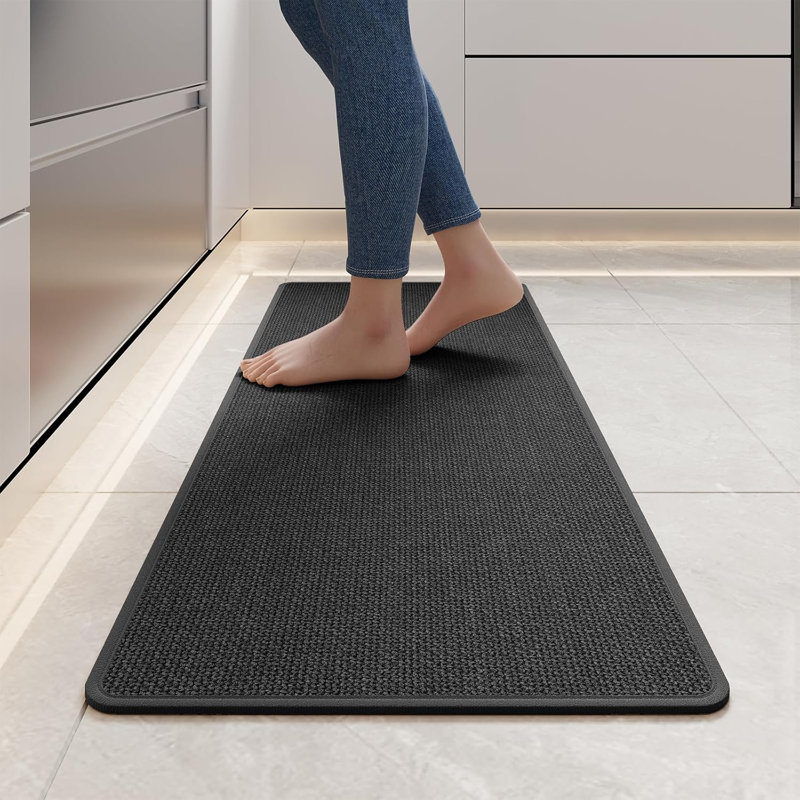 Tapis de cuisine super absorbants antidérapants 17 po x 47 po, Noir