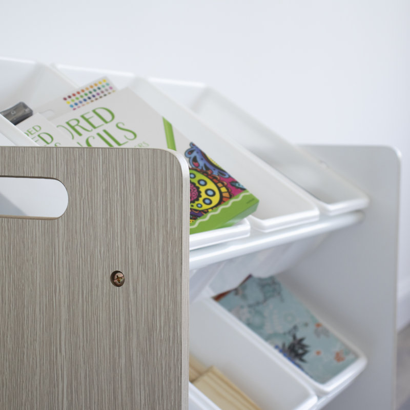 Organisateur de jouets pour enfants Nael, Naturel / Blanc