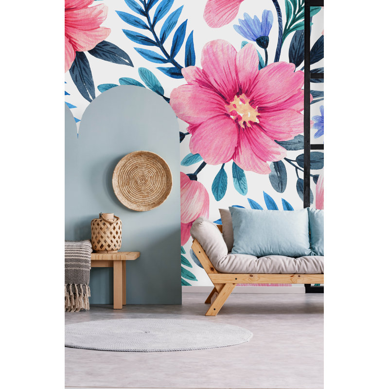 Floral Wall Mural, 10.41" L x 125" W, Paper