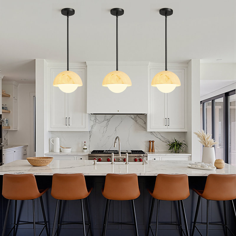 1 - Light Glass Single Pendant, Matte Black