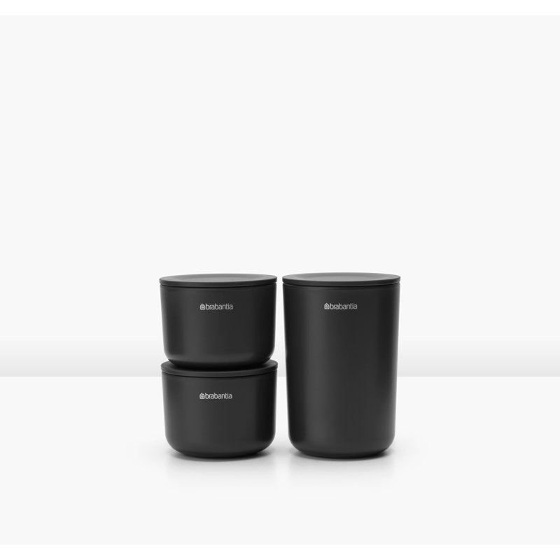 3- Piece Brabantia Renew Storage Pots, Dark Grey