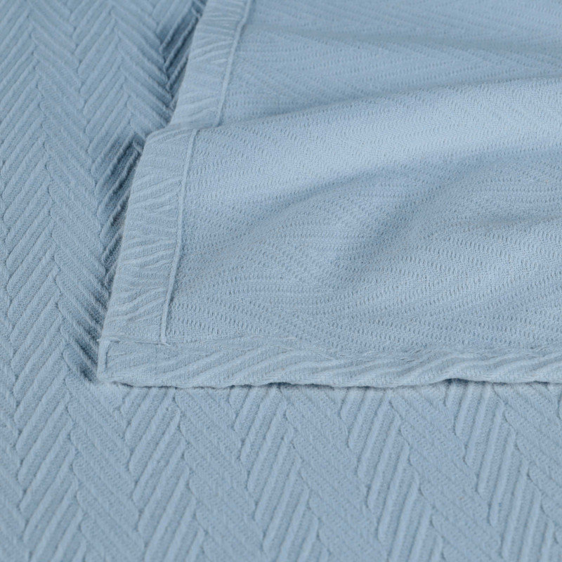 Jareth Cotton Throw Blanket, Full/Queen, Light Blue