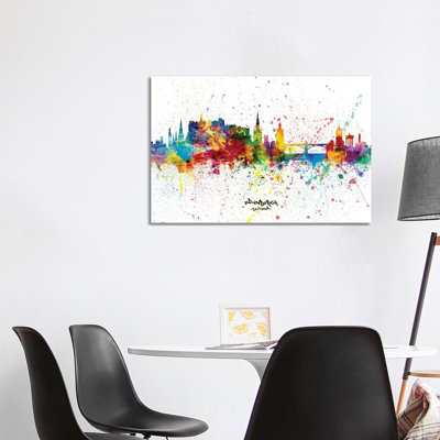 Edinburgh Scotland Skyline Splash by Michael Tompsett - Wrapped Canvas Gallery-Wrapped Canvas Giclée