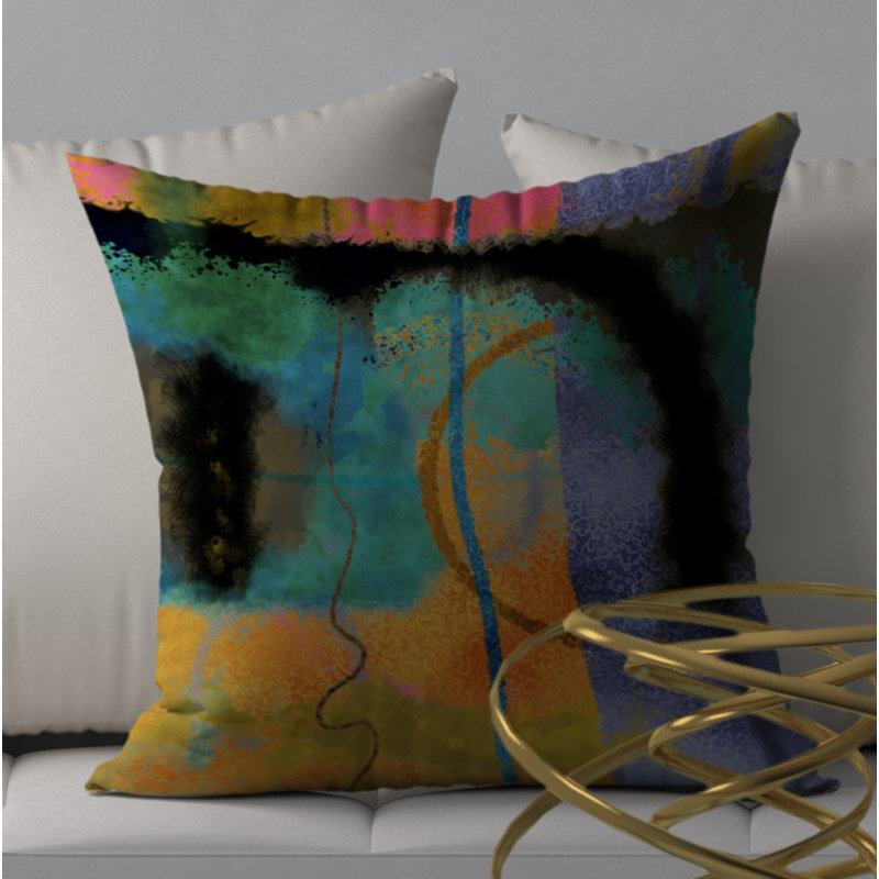 Abstract Reversible Throw Pillow, 24" x 24"