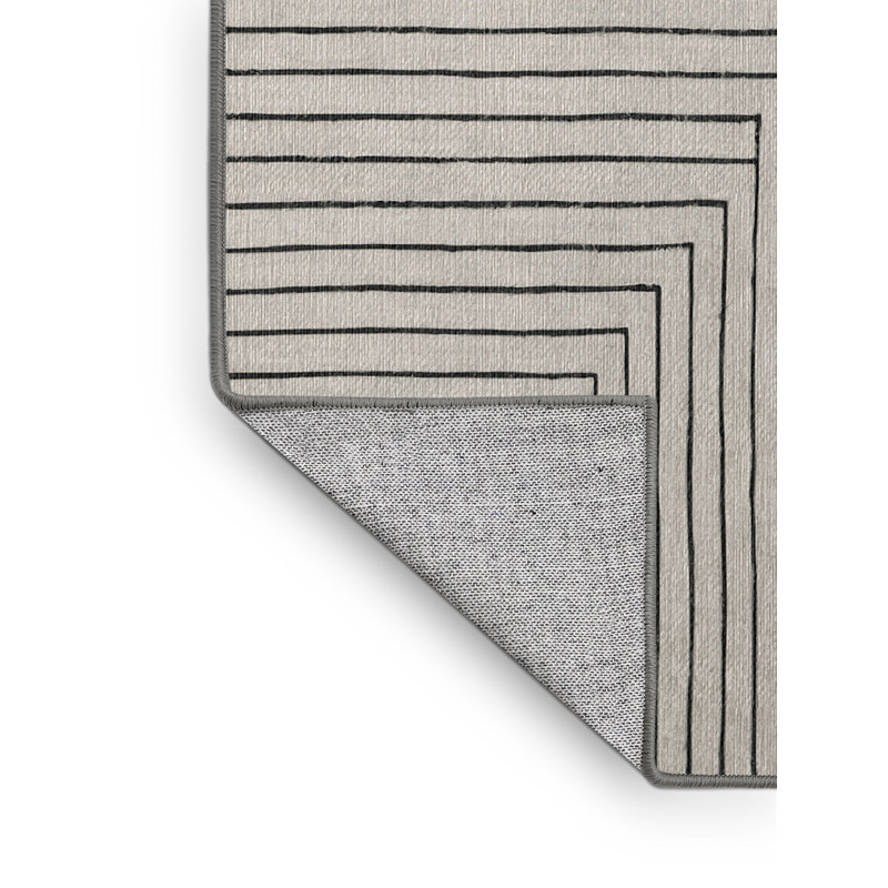 Machine Washable Gray Area Rug, Square 4'