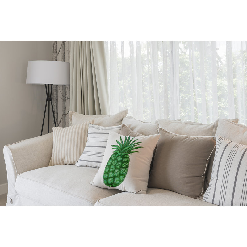 Decorative Pineapple Square Pillow Cover & Insert, 18" H x 18" W