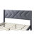 Queen Velvet Bed with Geometric Headboard, Modern Platform Frame