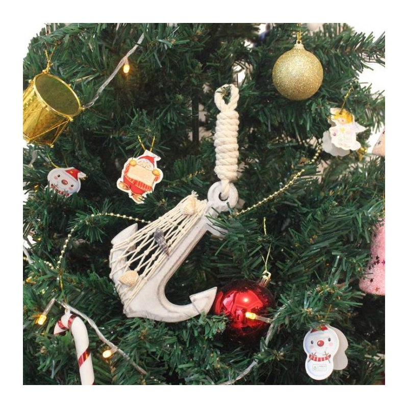 Ornement de noël ancre, Blanc