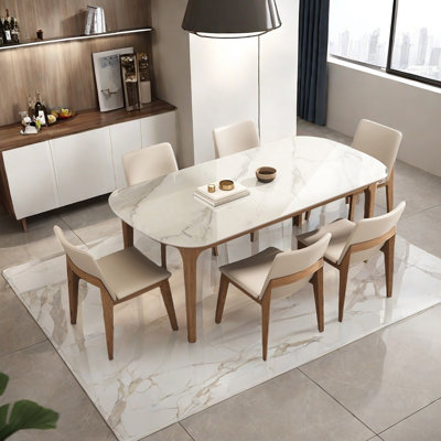 Simple sintered stone dining table set