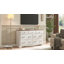 Commode Mina Farmhouse 7 tiroirs pour chambre à coucher, blanche-455595478