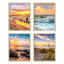 Encadrement pastel coucher de soleil nautique océan plage, ensemble de 4 impressions murales colorées de paysage encadrées sur papier, impression de 4 pièces-93012197-93012196