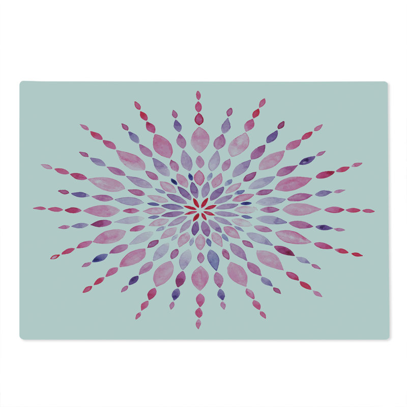 Planche à découper Ambesonne Mandala rose Folklore tribal boho rose pâle