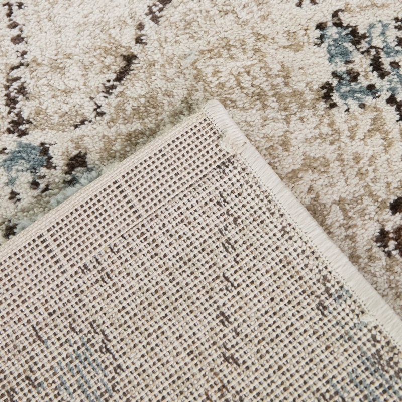 Alvi Cream Oriental Trellis Area Rug, Rectangle 5'3" x 7'