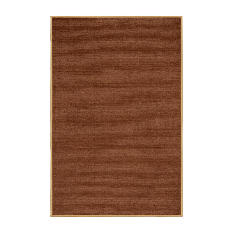 Machine Washable Solid Brown Area Rug, Runner 2' x 4'