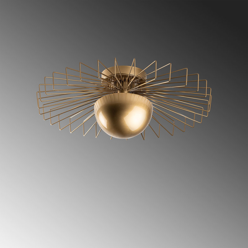 Élégant lustre doré, 60 x 60 x 24 pouces | Corps en métal robuste, capuchon de 20 po x 6,3 po, plaque de base de 16 po x 4 po | Douille G9 8 W maximum (ampoule non incluse) | Parfait pour la salle à manger et les espaces de vie, design élégant et moderne