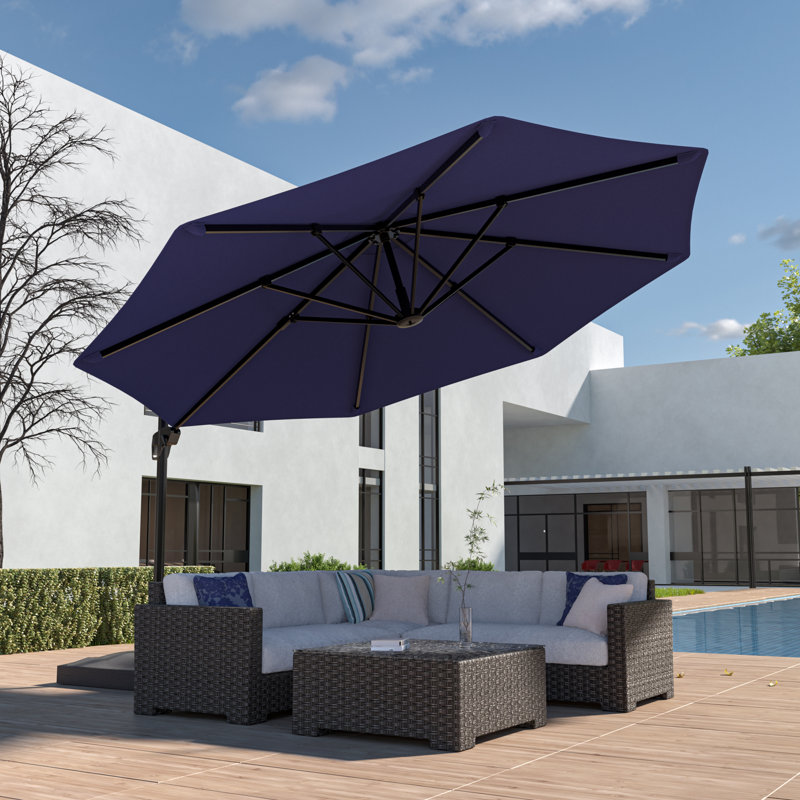 Parasol en porte-à-faux 11 pi Danasha, Bleu marine