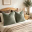 Housses de coussin en lin à rayures 18 x 18, 2 pièces, vert olive-134020849-134020856