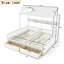 Lit plateforme simple double avec tablettes et tiroirs de rangement, lit plateforme avec lattes de soutien, conception enfantine et maisonnette-1832814182