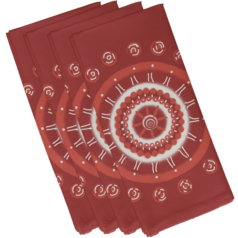 Ensemble de serviettes 4 pièces Nandai, L 18 po x L 18 po, Corail