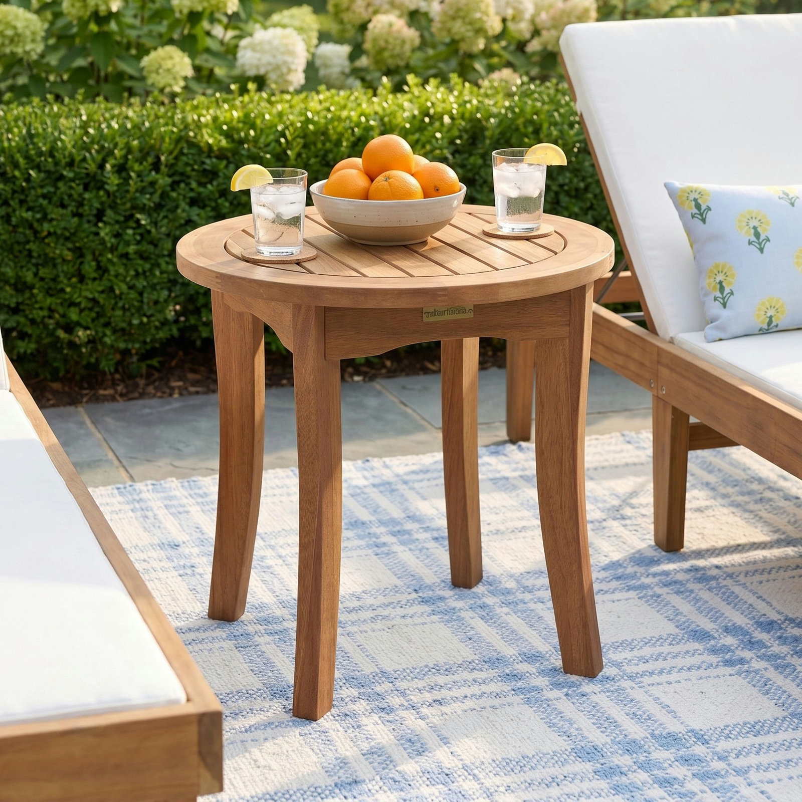 Akiva 20" Eucalyptus Patio Side Table