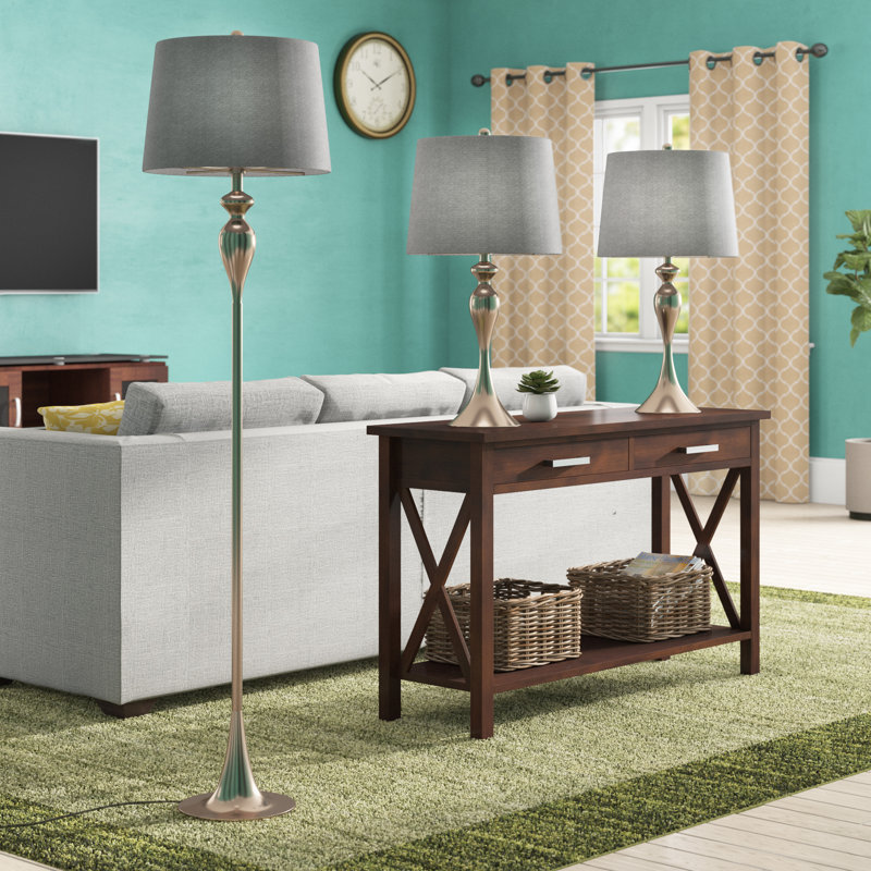 Ensemble de lampes de table et sur pied 3 pièces Braddock