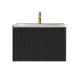 Meuble-lavabo flottant mural 24 po, armoire rayée noire brossée avec lavabo en céramique blanche, meuble-lavabo moderne pré-assemblé