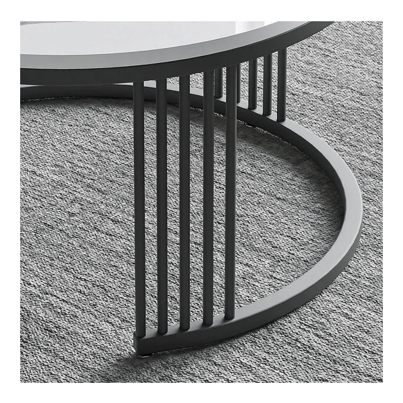 Chrisoula Lift Top Trestle Coffee Table, 43cm H x 31cm L x 80cm W, Black Gray/White Gray