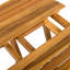 Table d'appoint pliable et réglable en bois d'acacia avec finition en teck pour plus de commodité et d'économie d'espace