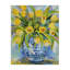 Expressif, tulipes jaunes dans un vase bleu orné, peinture par Jeanette Vertentes - Peinture-105465814-105465815