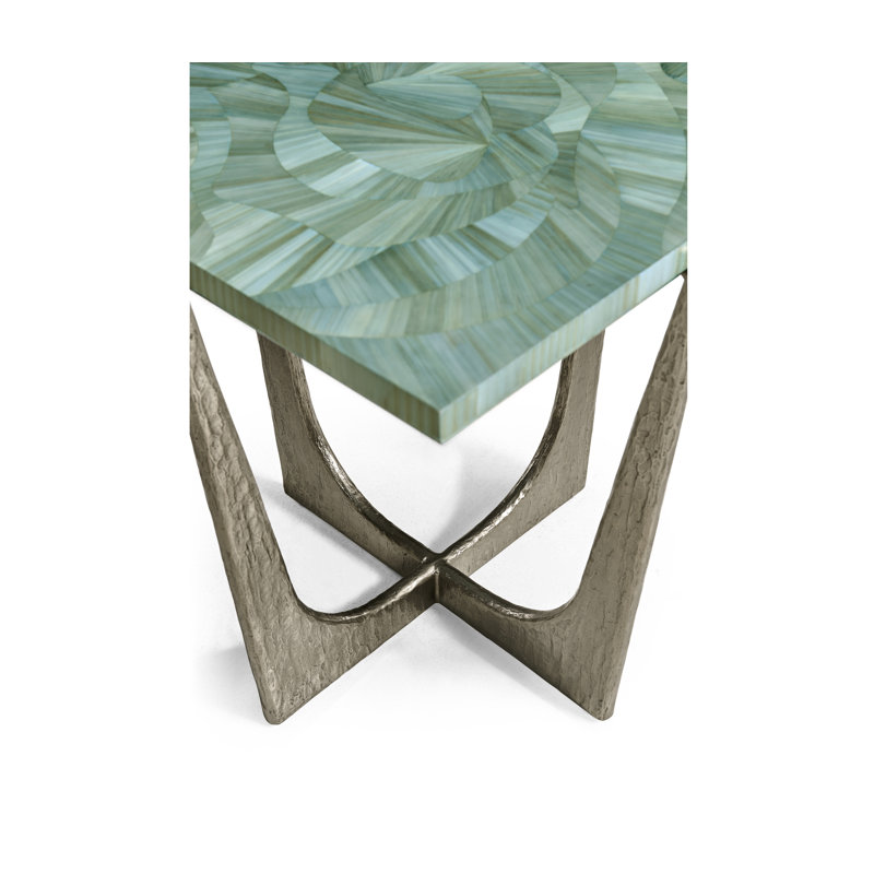 Water Seaglass Martini Table, 23" H x 21.5" W x 21.5" D