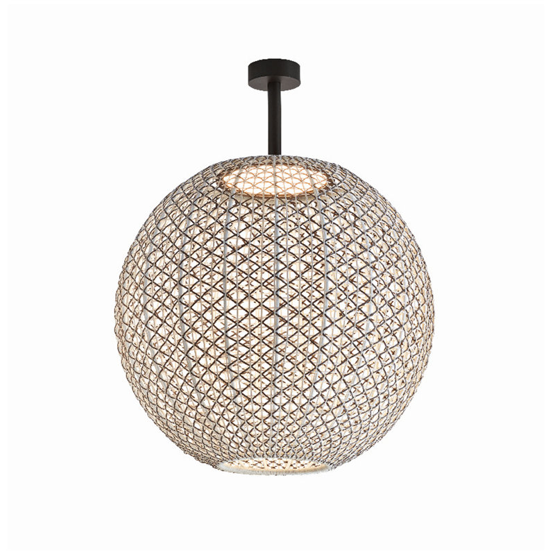 Plafonnier semi-encastré à DEL 1 lumière 23,62 po Nans, Brun
