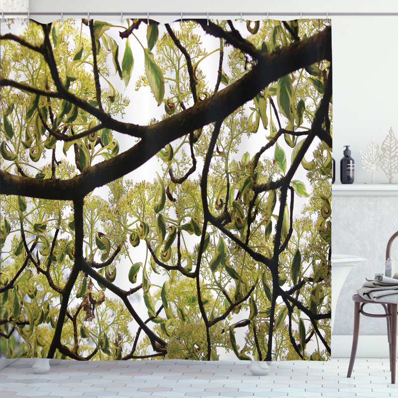 Shower Curtain with Hooks Included, 70" H x 69" W