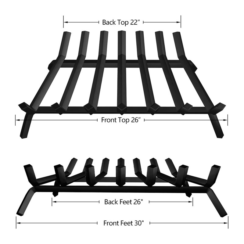 Grille de cheminée en fer robuste