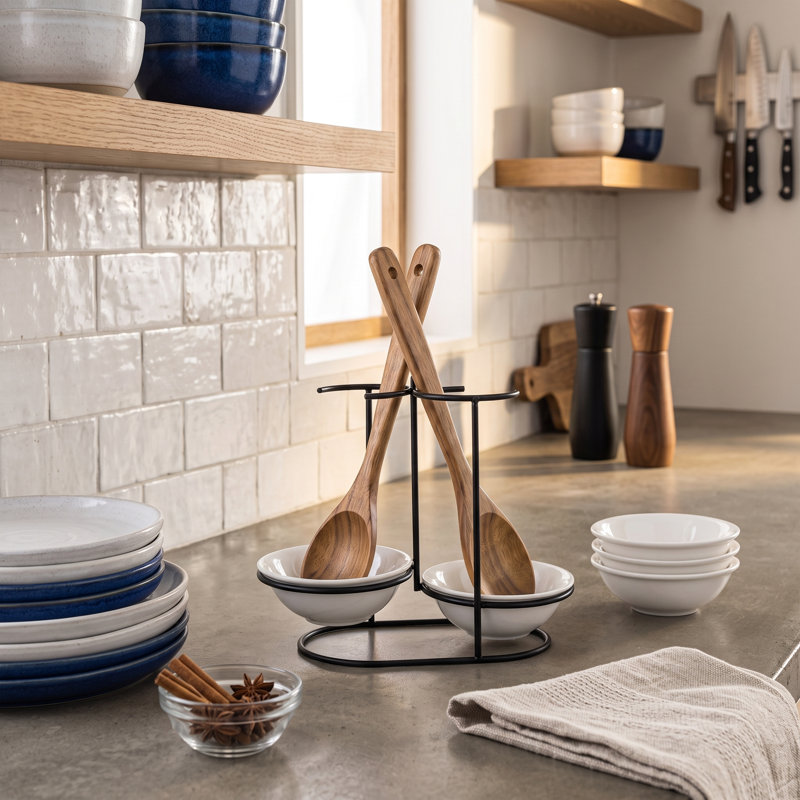 Kitchen Metal Spoon Rest Utensil Holder