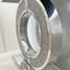 Miroir en forme de O, table de couloir en cristal, conception moderne pour la maison, verre miroir, cadre à double base, surface plane lisse, manuel d'assemblage avec guide étape par étape et étiqueté, profondeur de 43,4 po, largeur de 11,82 po,