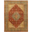 Wool Oriental Area Rug in Rust/Beige