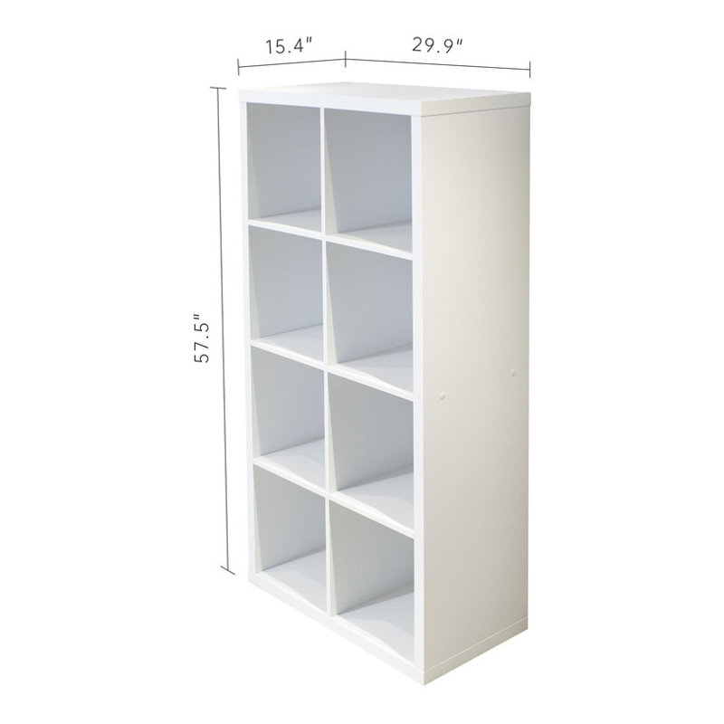 Smart Cube 8-Cube Organizer Storage with Opened Back Shelves,2 X 4 Cube Bookcase Book Shleves for Home, Office (White)