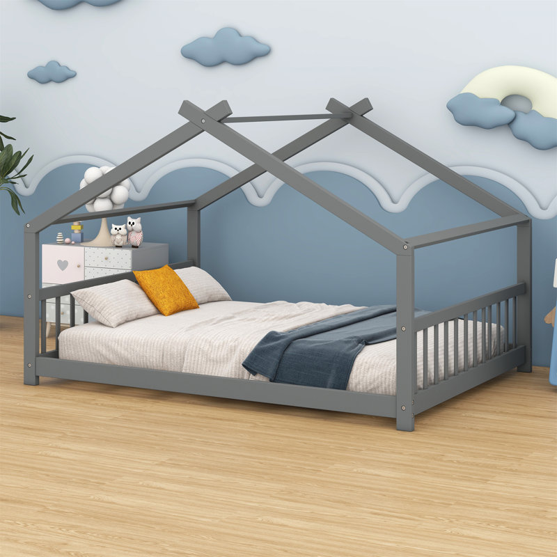 Lit en bois House House, Gris