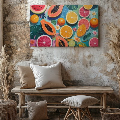Toile, art tropical avec art abstrait