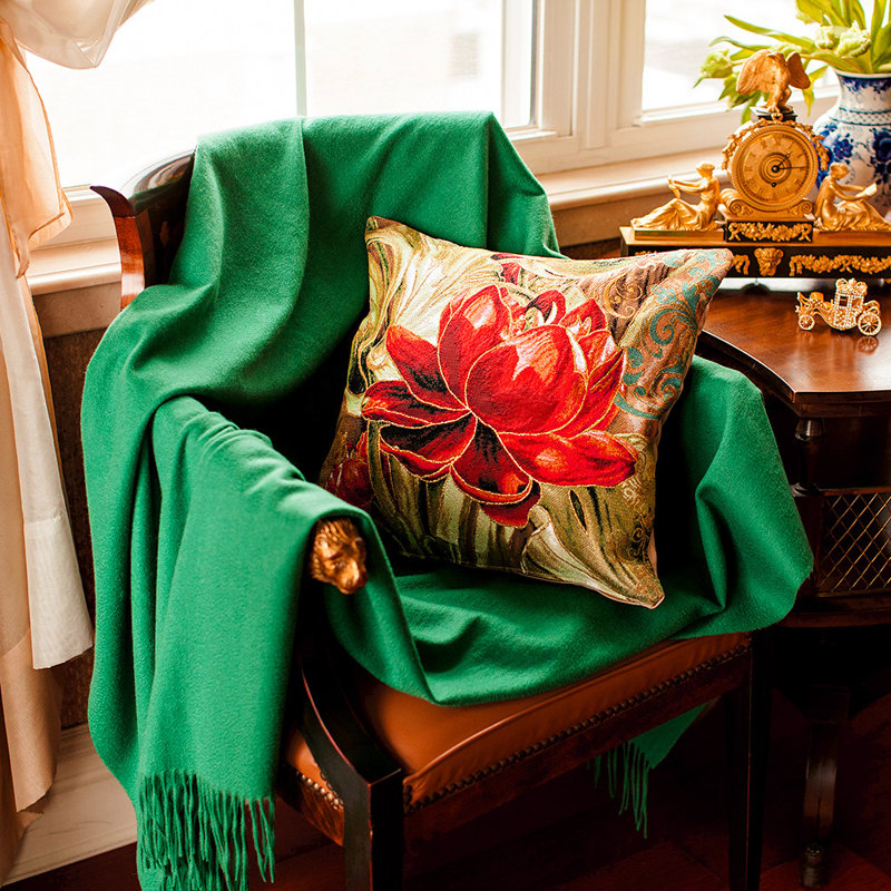 Hudie Quilted Throw Blanket, Emerald