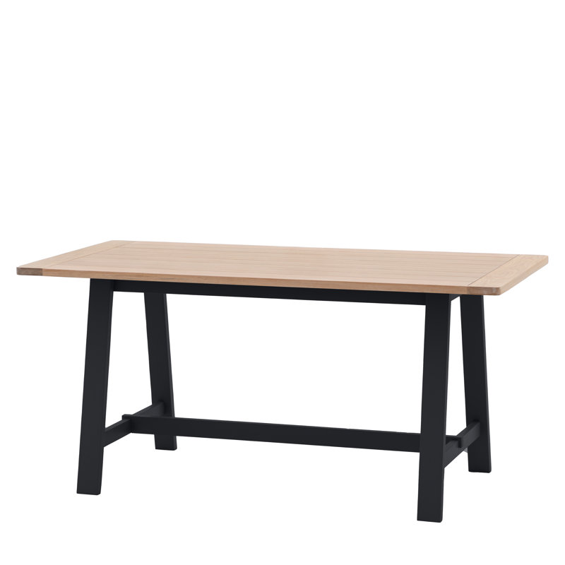 Addalina Oak Solid Wood Dining Table, Black