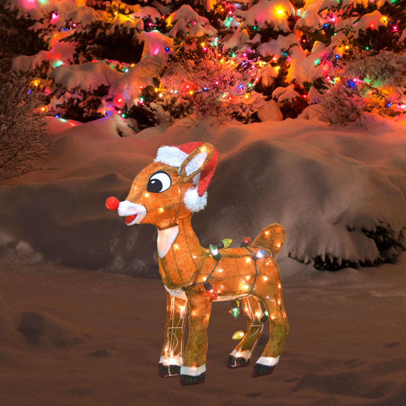 Rudolph avec chapeau de père Noël pré-éclairé