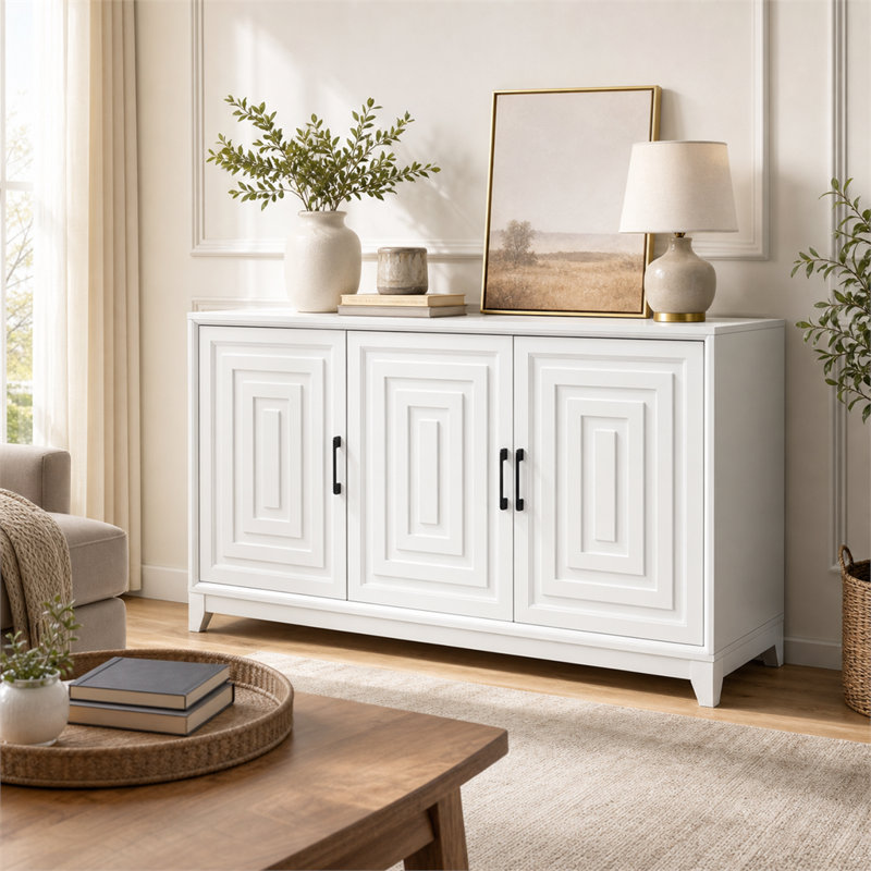 Meuble télé, armoire de rangement réglable, console multimédia moderne