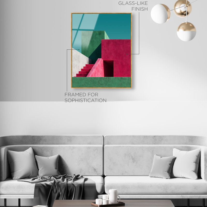 Minimalist Maze I High-Gloss Frameless Acrylic Glass Wall Art Abstract Print by Oliver Gal, Ready to Hang, 16 x 20