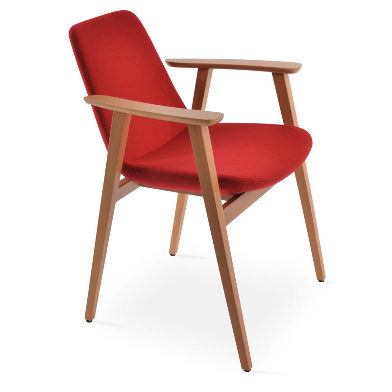 Fauteuil large 19,5 po Eiffel, Naturel, Laine rouge