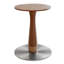 Table de salle à manger 39 "ronde en céramique frittée avec base noyer