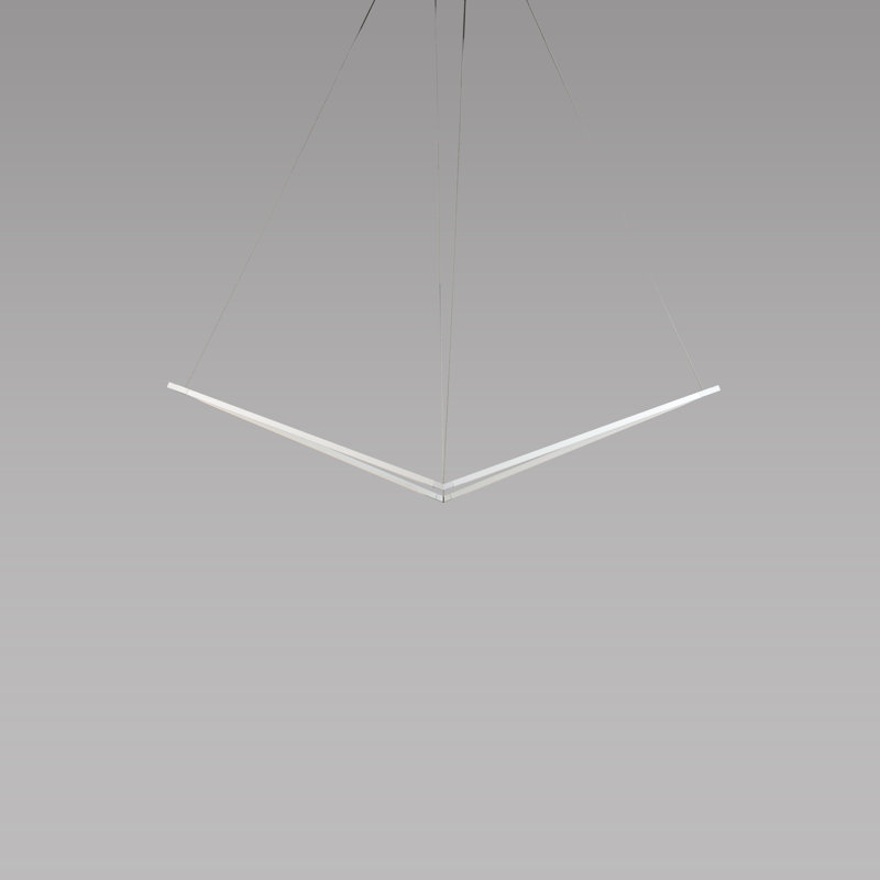 Z-Bar LED Pendant, Matte White, 10.5" H x 34" W x 6.7" D